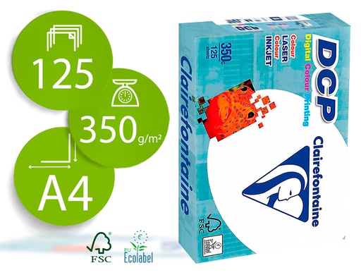 [3806C] PAPEL FOTOCOPIADORA CLAIREFONTAINE DIN A4 350 GRAMOS PAQUETE DE 125 HOJAS