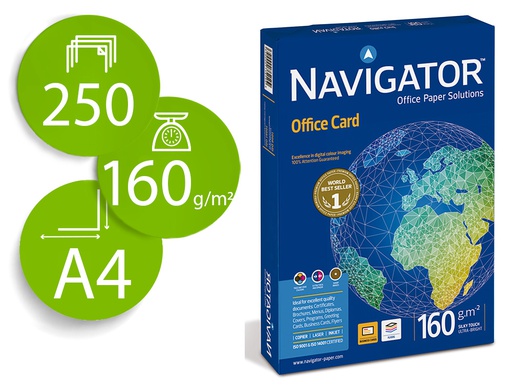 [NAV-160] PAPEL FOTOCOPIADORA NAVIGATOR DIN A4 160 GRAMOS PAPEL MULTIUSO INK-JET Y LASER PAQUETE DE 250 HOJAS