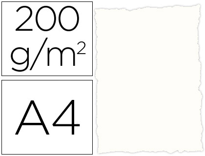 [2611] PAPEL PERGAMINO DIN A4 TROQUELADO 200 GR COLOR RUSTICO BLANCO PAQUETE DE 25 HOJAS