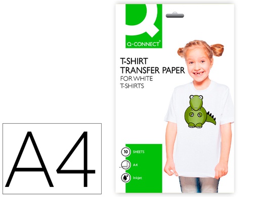 [KF01430] PAPEL Q-CONNECT TRANSFERENCIA PARA TELA KF01430 DIN A4 BOLSA DE 10 HOJAS