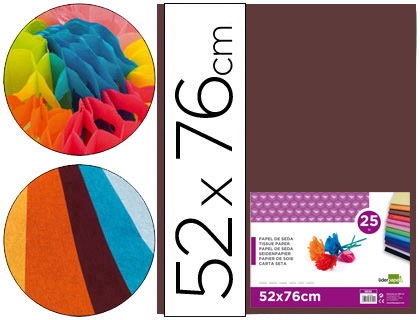 [SE16] PAPEL SEDA LIDERPAPEL MARRON 52X76 CM 18 GR PAQUETE DE 25 HOJAS