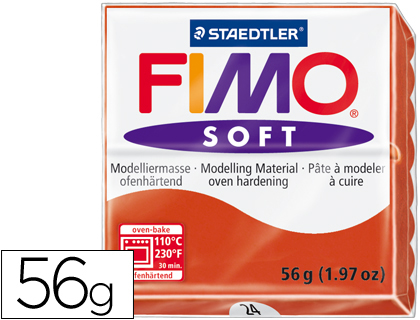 [8020-24] PASTA STAEDTLER FIMO SOFT 56 GR COLOR ROJO INDIAN