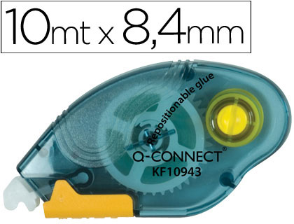 [KF10943] PEGAMENTO Q-CONNECT ROLLER COMPACT REMOVIBLE 6,5 MM DE ANCHO X 10 MT UNIDAD