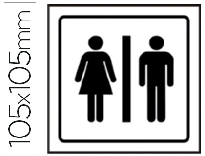 [1510] PICTOGRAMA SYSSA SEÑAL DE ASEOS CABALLEROS-SEÑORAS EN PVC 105X105 MM