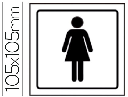 [1500] PICTOGRAMA SYSSA SEÑAL DE ASEOS SEÑORAS EN PVC 105X105 MM