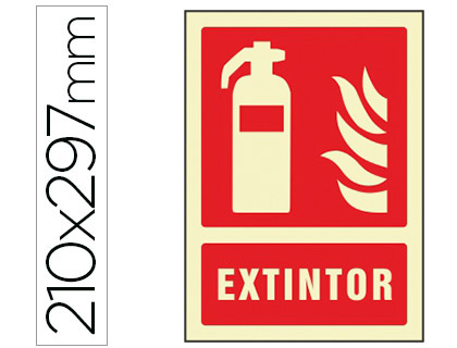 [6015F] PICTOGRAMA SYSSA SEÑAL DE EXTINTOR EN PVC FOTOLUMINISCENTE 210X297 MM