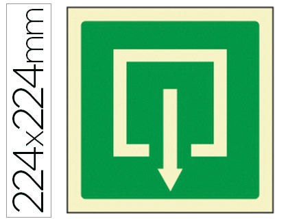[9000F] PICTOGRAMA SYSSA SEÑAL DE SALIDA EN PVC FOTOLUMINISCENTE 224X224 MM