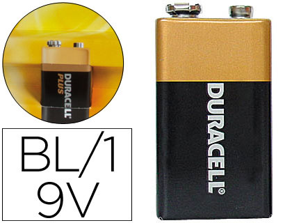[942799] PILA DURACELL ALCALINA PLUS 9V BLISTER CON 1 UNIDAD