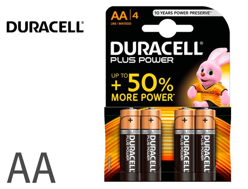 [940279] PILA DURACELL ALCALINA PLUS AA BLISTER CON 4 UNIDADES