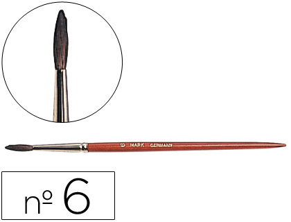 [PI06] PINCELES ACUARELA LIDERPAPEL Nº 6 VIROLA CROMADA PELO ENGOMADO