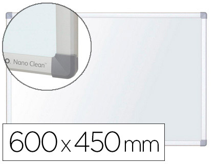 [1902641] PIZARRA BLANCA NOBO NANO CLEAN MAGNETICA LACADA ACERO MARCO ALUMINIO 60X45 CM
