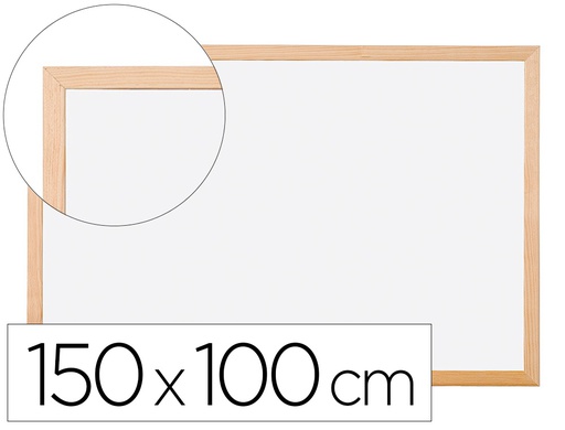 [KF03575] PIZARRA BLANCA Q-CONNECT LAMINADA MARCO DE MADERA 150X100 CM