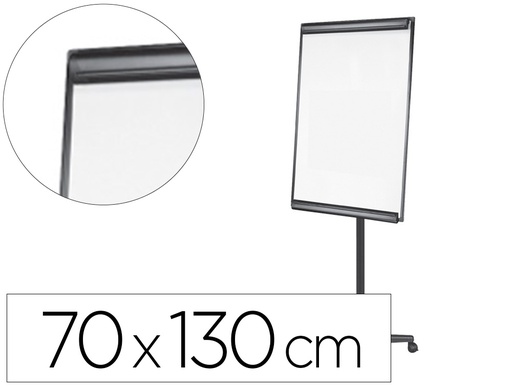 [KF04160] PIZARRA MOVIL Q-CONNECT CON RUEDAS PARA CONFERENCIAS TABLERO LACADO BLANCO APTA PARA ESCRITURA DIRECTA Y BLOC