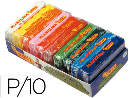 [70-10S] PLASTILINA JOVI 70 TAMAÑO PEQUEÑO BANDEJA DE 10 UNIDADES COLORES SURTIDOS