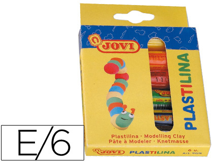 [90/6] PLASTILINA JOVI ESTUCHE DE 6 BARRAS COLORES SURTIDOS