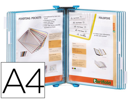 [414171] PORTACATALOGO DE PARED POLIPROPILENO TARIFOLD CON 10 FUNDAS DIN A4 COLOR AZUL