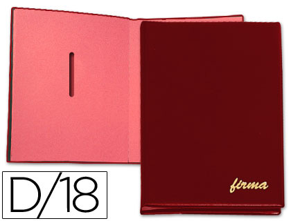 [87505] PORTAFIRMAS PARDO 0875 18 DEPARTAMENTOS COLOR BURDEOS