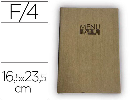 [PM05] PORTA MENUS LIDERPAPEL PU 16,5 X 23,5 CM CON 4 FUNDAS