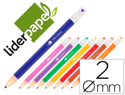 [MI02] PORTAMINAS LIDERPAPEL 2 MM COLORES SURTIDOS