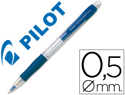 [N185A] PORTAMINAS PILOT SUPER GRIP AZUL 0,5 MM SUJECION DE CAUCHO