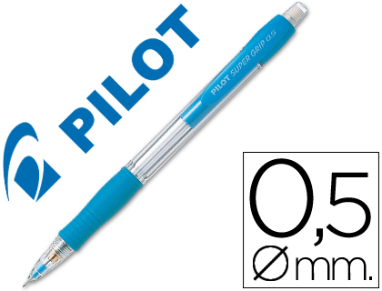 [N185AC] PORTAMINAS PILOT SUPER GRIP CELESTE 0,5 MM SUJECION DE CAUCHO