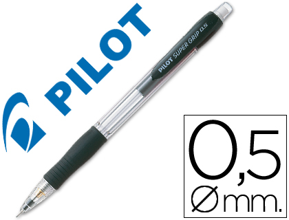 [N185N] PORTAMINAS PILOT SUPER GRIP NEGRO 0,5 MM SUJECION DE CAUCHO