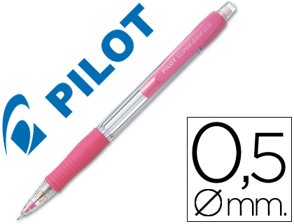 [N185RS] PORTAMINAS PILOT SUPER GRIP ROSA 0,5 MM SUJECION DE CAUCHO