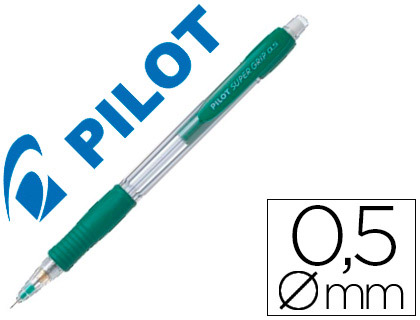 [N185V] PORTAMINAS PILOT SUPER GRIP VERDE 0,5 MM SUJECION DE CAUCHO