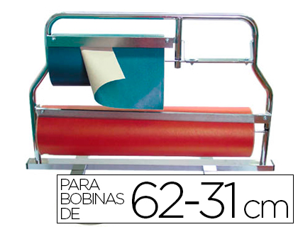 [MOD. I-2] PORTARROLLO METAL MOSTRADOR CORTA PAPEL PARA BOBINAS DE 62-31 CM