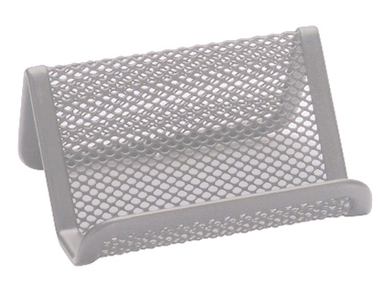 [KF04729] PORTATARJETAS Q-CONNECT METALICO PLATA 11X7,5X5 CM