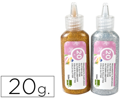 [PU09] PURPURINA PEGAMENTO LIDERPAPEL FANTASIA COLORES METALICOS ORO Y PLATA BOTE DE 20 GR