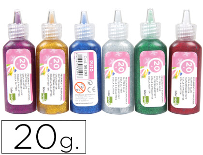 [PU10] PURPURINA PEGAMENTO LIDERPAPEL FANTASIA COLORES METALICOS SURTIDOS BOTE 20 GR