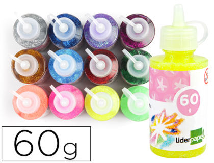 [PU12] PURPURINA PEGAMENTO LIDERPAPEL FANTASIA COLORES METALICOS SURTIDOS BOTE DE 60 GR