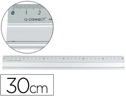 [KF00286] REGLA Q-CONNECT METALICA ALUMINIO 30 CM