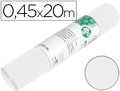 [RO09] ROLLO ADHESIVO LIDERPAPEL UNICOLOR BLANCO BRILLO ROLLO DE 0,45 X 20 MT