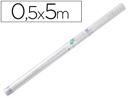[AD07] ROLLO PLASTICO ADHESIVO LIDERPAPEL 0.50X5 MT 50 MC FORRALIBROS REMOVIBLE