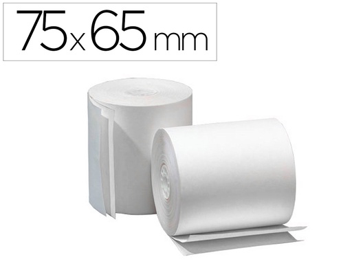 [4756521B] ROLLO SUMADORA Q-CONNECT ELECTRO 75 MM ANCHO X 65 MM DIAMETRO COPIATIVO CON 2 HOJASSIN BISFENOL A