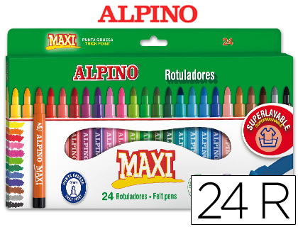 [AR000007N] ROTULADOR ALPINO MAXI CAJA DE 24 UNIDADES COLORES SURTIDOS
