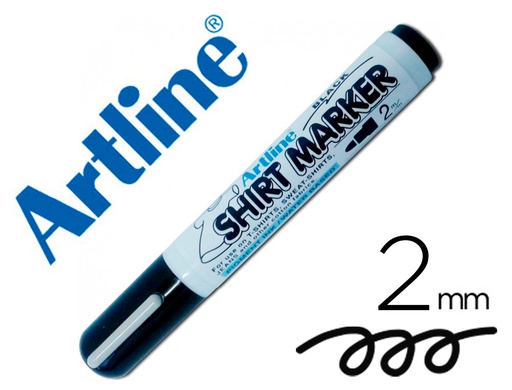 [EKT-2 N] ROTULADOR ARTLINE CAMISETA EKT-2 NEGRO PUNTA REDONDA 2 MM PARA USO EN CAMISETAS