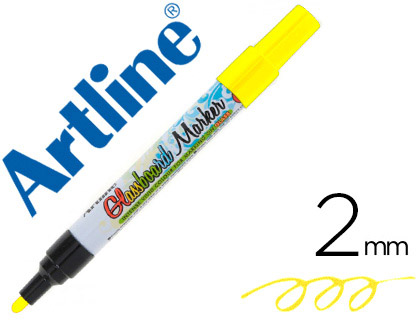 [EPG-4-AMA FLU] ROTULADOR ARTLINE GLASS MARKER ESPECIAL CRISTAL BORRABLE EN SECO O HUMEDO COLOR AMARILLO FLUOR