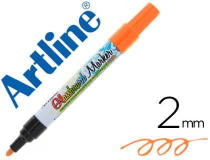[EPG-4-NAR FLU] ROTULADOR ARTLINE GLASS MARKER ESPECIAL CRISTAL BORRABLE EN SECO O HUMEDO COLOR NARANJA FLUOR