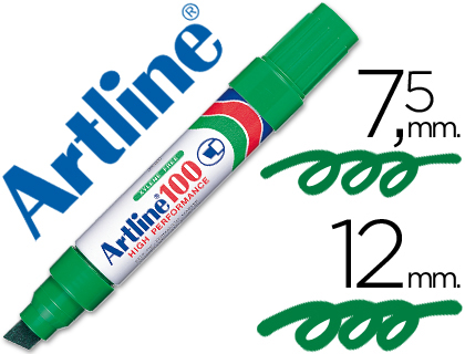 [100-V] ROTULADOR ARTLINE MARCADOR PERMANENTE 100 VERDE PUNTA BISELADA