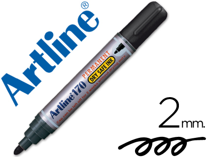 [170-N] ROTULADOR ARTLINE MARCADOR PERMANENTE 170 NEGRO PUNTA REDONDA 2 MM ANTISECADO