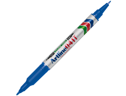 [EK-041T/AZ] ROTULADOR ARTLINE MARCADOR PERMANENTE EK-041T AZUL DOBLE PUNTA 0.4 Y 1.0 MM