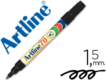 [EK-70 N] ROTULADOR ARTLINE MARCADOR PERMANENTE EK-70 NEGRO PUNTA REDONDA 1.5 MM PAPEL METAL Y CRISTAL