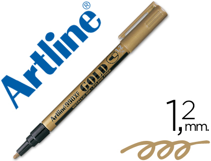 [EK-990 OR] ROTULADOR ARTLINE MARCADOR PERMANENTE PUNTA METALICA EK-990 ORO PUNTA REDONDA 1.2 MM