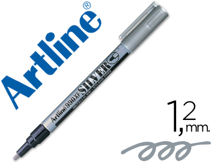 [EK-990 PL] ROTULADOR ARTLINE MARCADOR PERMANENTE TINTA METALICA EK-990 PLATA PUNTA REDONDA 1.2 MM