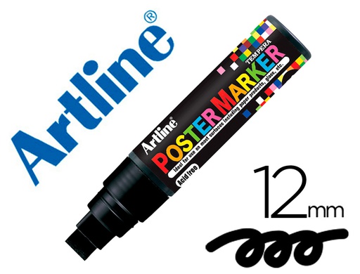[EPP-12-NEG] ROTULADOR ARTLINE POSTER MARKER EPP-12 PUNTA REDONDA 12 MM COLOR NEGRO