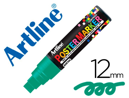 [EPP-12-VER] ROTULADOR ARTLINE POSTER MARKER EPP-12 PUNTA REDONDA 12 MM COLOR VERDE