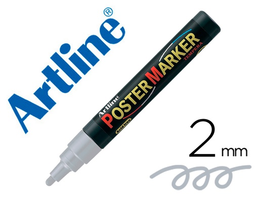 [EPP-4-PLA MET] ROTULADOR ARTLINE POSTER MARKER EPP-4-PLA MET PUNTA REDONDA 2 MM COLOR METALIZADO PLATA